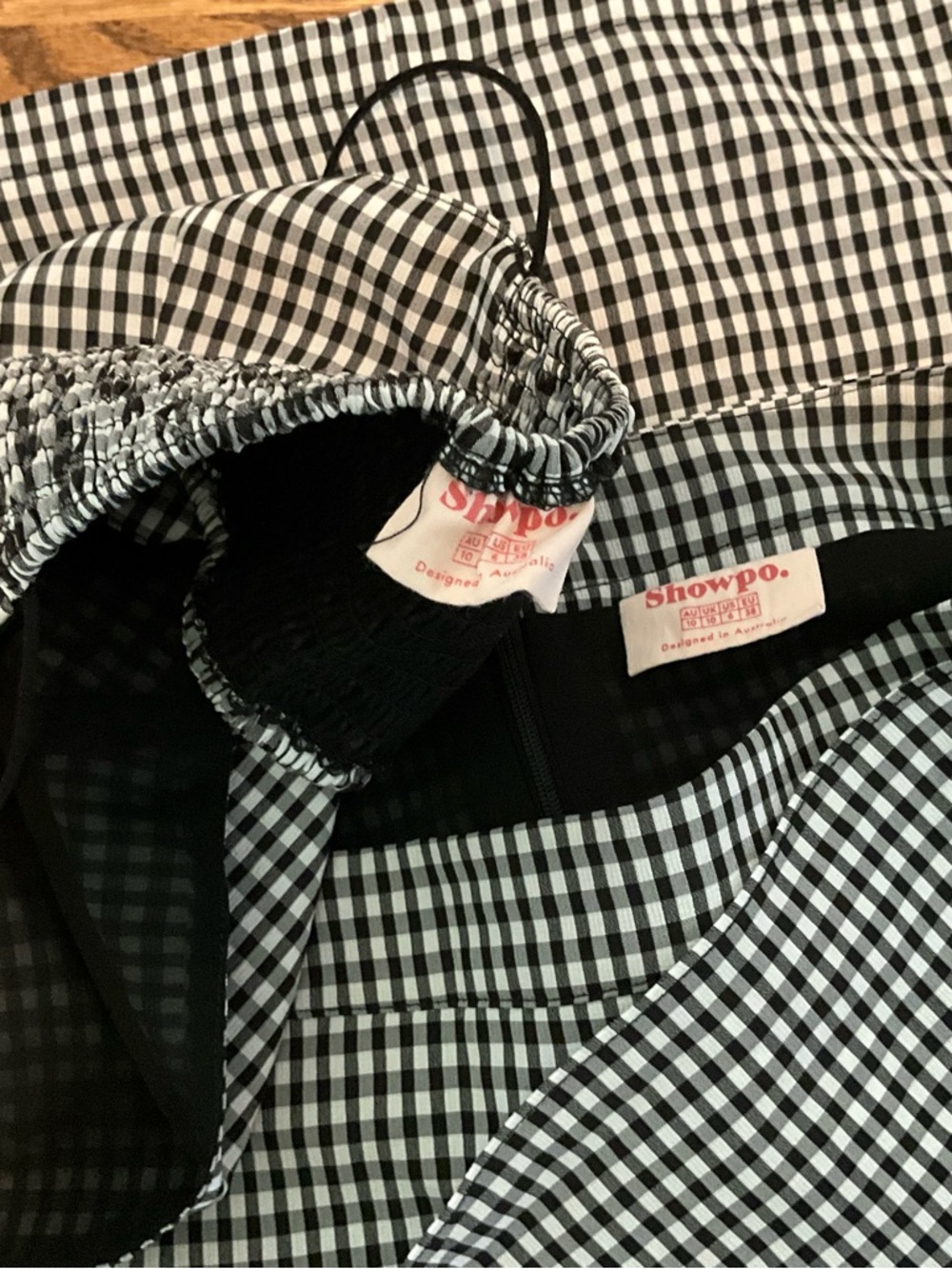 *SET*Showpo Gingham Checkered Black & White two-piece Set Skirt and crop top - Picture 9 of 11